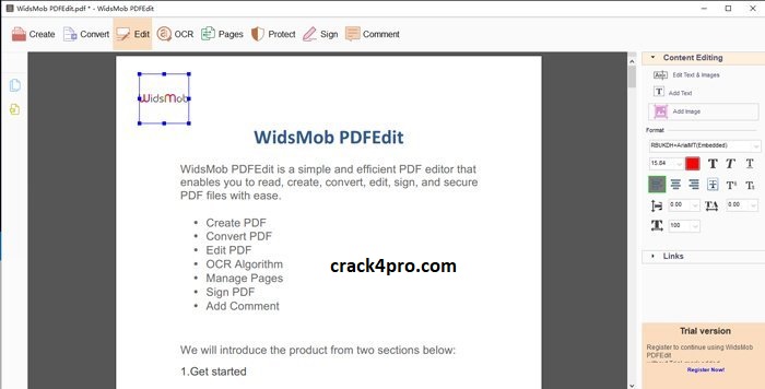 WidsMob PDFEdit Crack